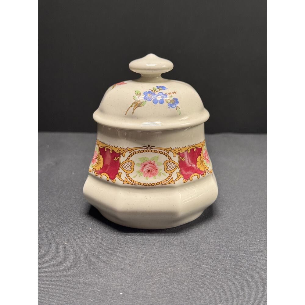 Vintage Covered Jar Trinket Box Sugar Bowl – 4" Tall